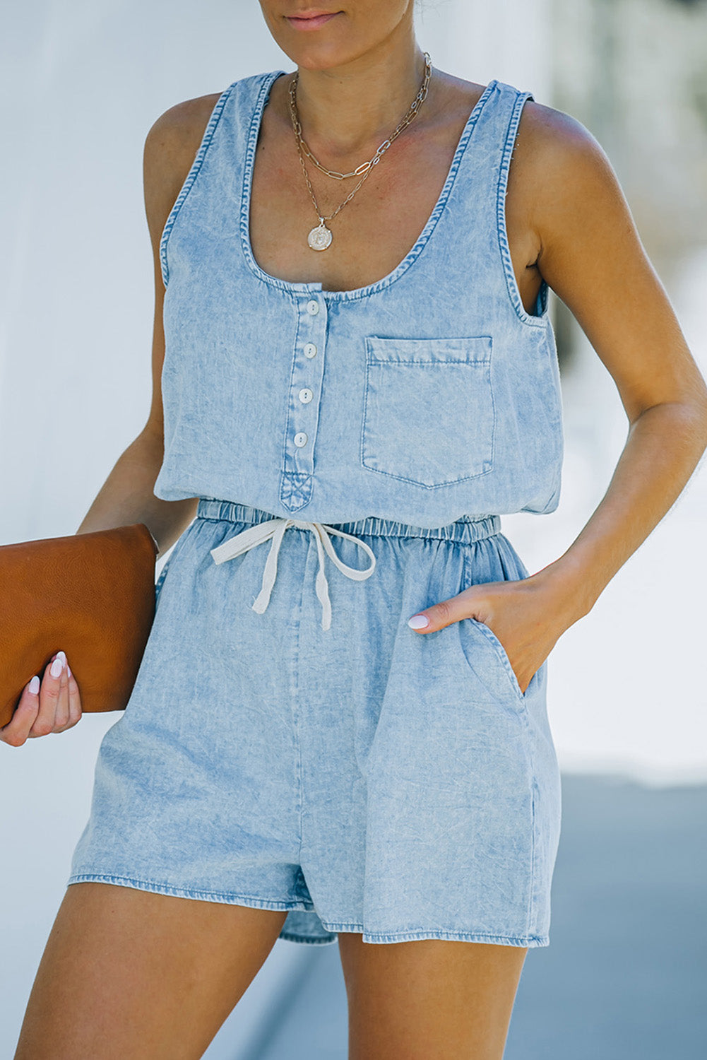 DENIM MEETS WORLD ROMPER