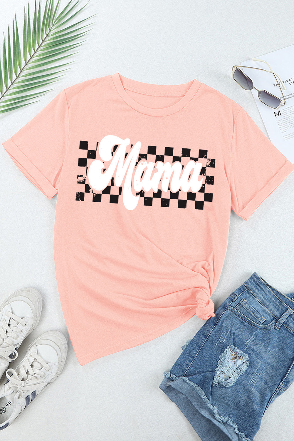 CHECKERED MAMA TEE