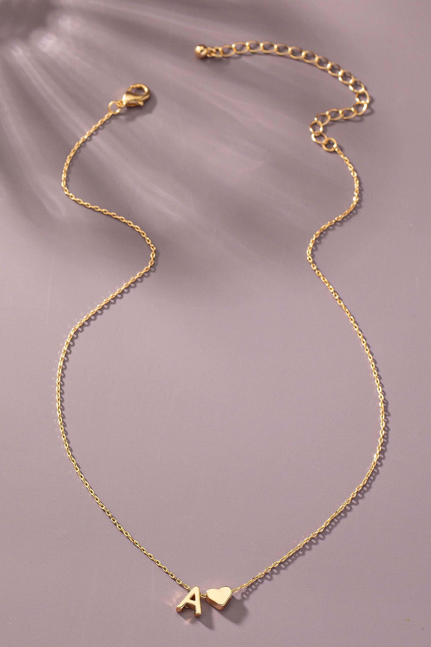 MINI INITL WITH HEART NECKLACE