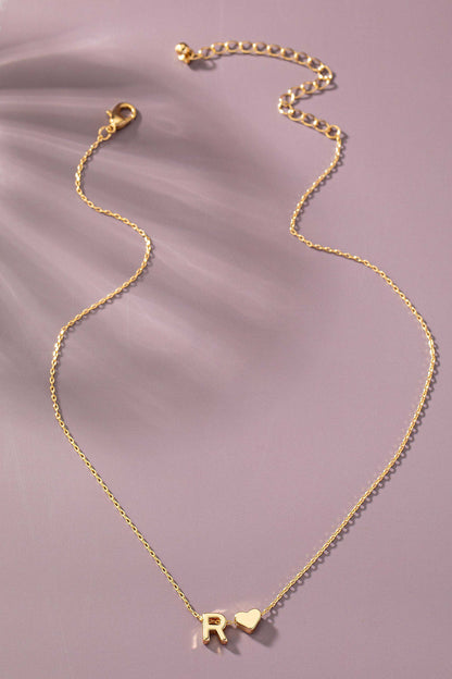 MINI INITL WITH HEART NECKLACE