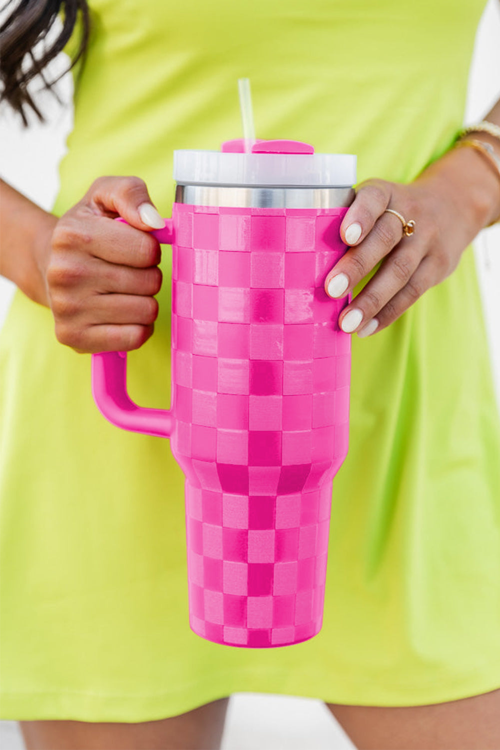PINK CHECKERED CUP