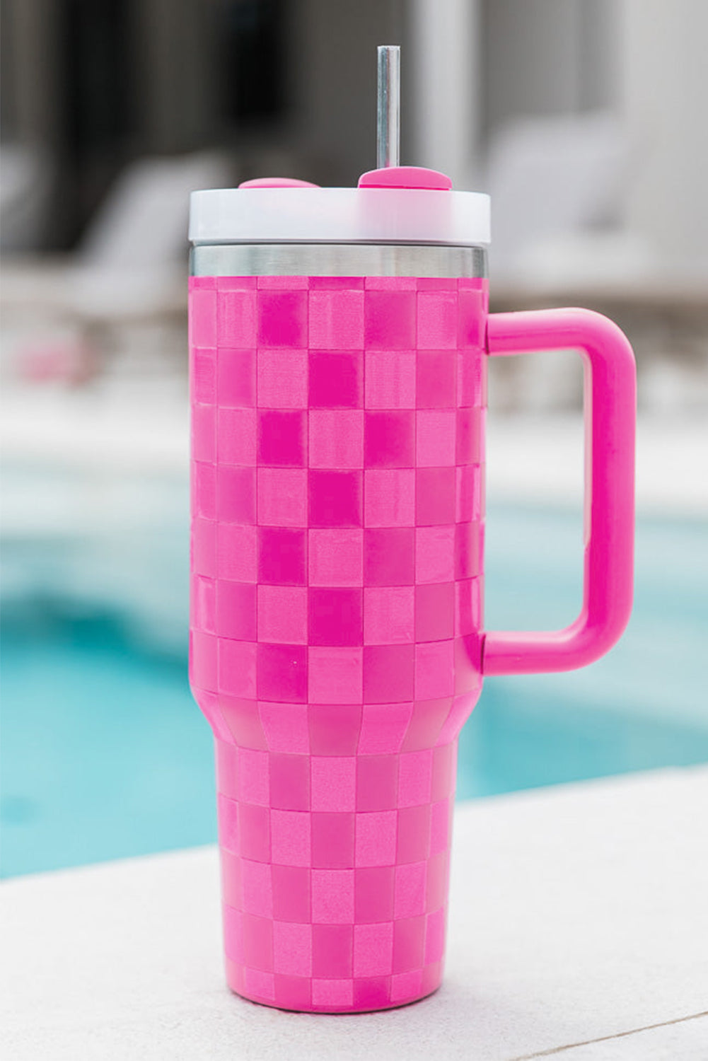 PINK CHECKERED CUP