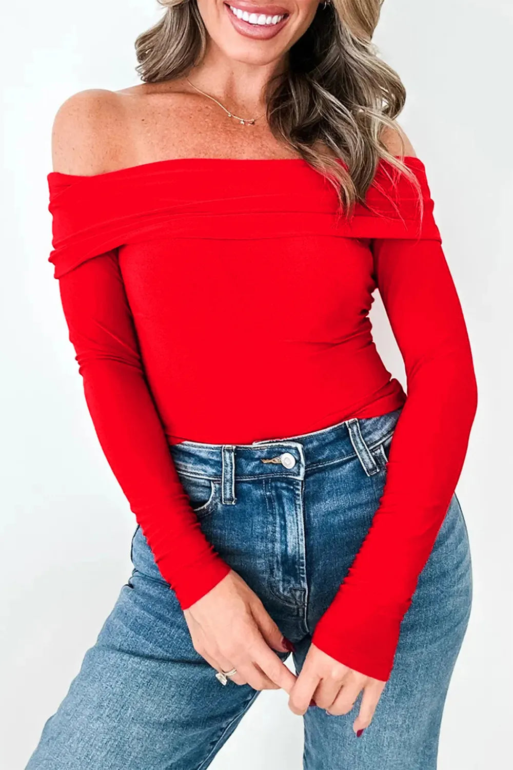 FIERY OFF THE SHOULDER TOP