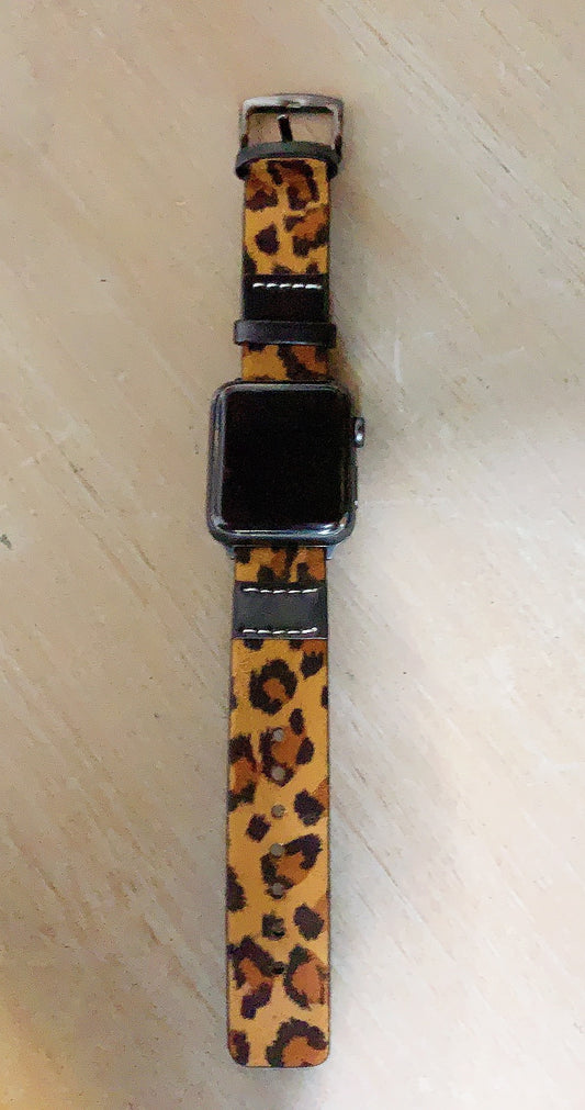 LEOPARD LEATHER APPLE WATCH BAND